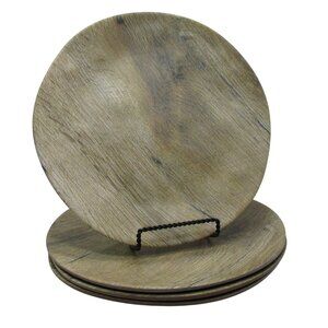 Robert Stanley Rustic Faux Wood brown Dinner Plates NWT Farmhouse Cottagecore